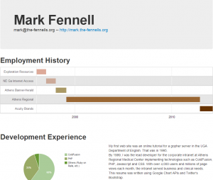 Bootstrap Resume With Google Charts API Posted on GitHub